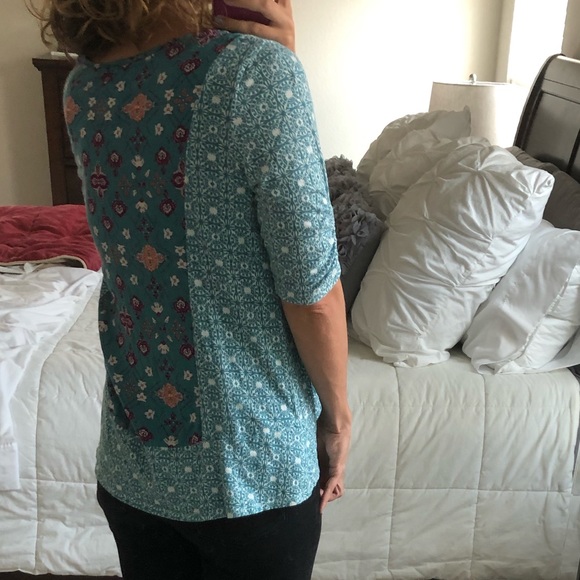 ❌SOLD❌ANTHROPOLOGIE 3/4 Sleeve Blouse Turquoise - Picture 7 of 7